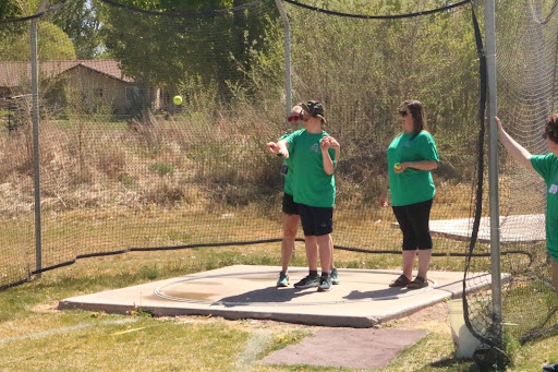 Delta thrower Drake Mason does the shotput event at the annual Special Olympics track meet at Delta High School on Friday, May 2.
